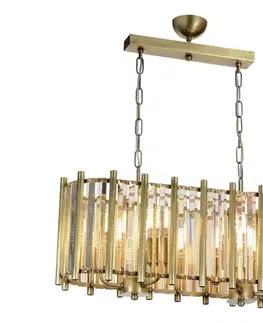 Svietidlá  Luster na reťazi CRYSTALLINE 6xE14/40W/230V mosadz 301AUR1216