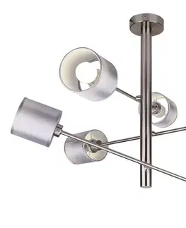 Stropná svetla Závesná stropná lampa v saténovo-niklovom prevedení, 6x40W, Sax