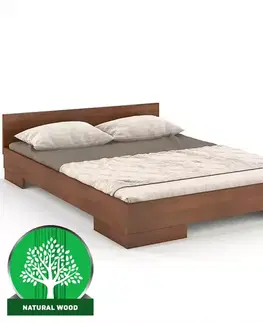 Dvojlôžkové postele Posteľ drevené  buk Skandica Spectrum Nízka 90x200 orech