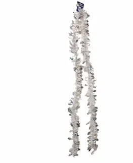 Vianočné dekorácie Vianočná reťaz s cezmínou strieborná, 200 x 10 cm