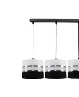 Svietidlá  Luster na lanku CORAL 3xE27/60W/230V čiernobiela 0635