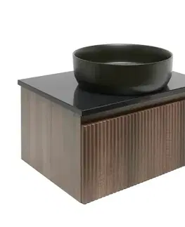 Kúpeľňový nábytok Kúpeľňová skrinka so žulovou doskou SAT Evolution 58x30x44, 8 cm orech mat SATEVO60NAZ SATEVO60NAZ