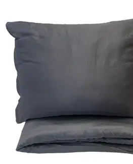 Obliečky Obliečky bavlnený satén exclusive Modern tmavo sivé 200x140cm+90x70cm TiaHome