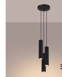 Svietidlá BRILAGI - LED luster na lanku CRESTO 3xGU10/10W/230V čierny BR.1576