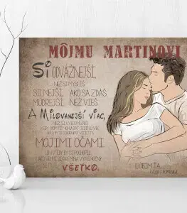 Tabuľky s venovaním (darčeky) Valentínsky darček - Vyznanie lásky pre milovaného muža - Obraz na stenu