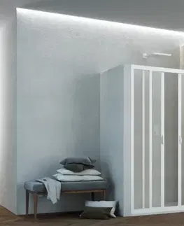 Sprchovacie kúty FORTE - Sprchové dvere MAESTRO CENTRALE - Farba rámu zásteny - Plast biely, Rozmer A - 140, Smer zatváranie - Univerzálny Ľavé / Pravé, Výplň - Polystyrol 2,2 mm (acrilico), Výška - 185 BSMAC14P