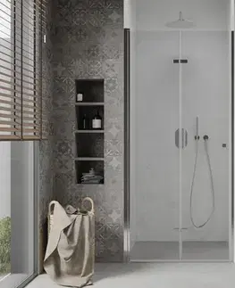 Sprchovacie kúty MEXEN - Lima skladacie sprchové dvere 115, transparent, chróm sa stenovým profilom 856-115-000-01-00