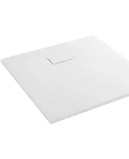 Vane CERANO - Sprchová vanička čtvercová Gusto - SMC/minerální kompozit - strukturovaná bílá matná - 90x90x3  CER-414572