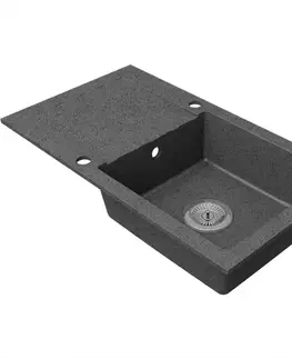 Granitové drezy Granitový drez 1K 780x480 sivá