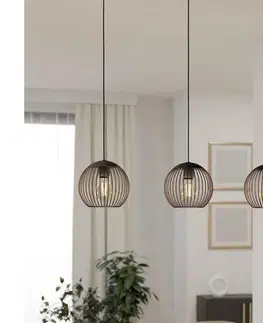 Svietidlá Eglo 901869 - Závesný luster ALMANZORA 3xE27/60W/230V, čierny 901869