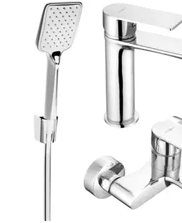Sprchy a sprchové panely MEXEN/S - Royo R62 Set umývadlové a vaňové batérie s príslušenstvom, chróm 72203R62-00