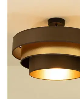 Svietidlá  Prisadený luster WENTA 1xE27/60W/230V pr. 50 cm hnedá/zlatá H0839
