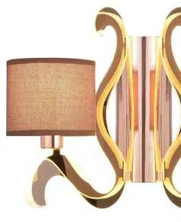 Nástenné svetlá Medená dvojitá nástenná lampa E14 LED osvetlenie rameno Ambrosia