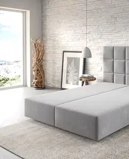 Rámy postelí DELIFE Boxspring posteľ Dream-Fine 140×200 cm mikrovlákno sivá