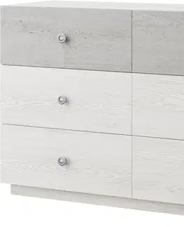 Komody a skrinky VIVA komoda so zásuvkami 3S+3S, light artwood/industrial
