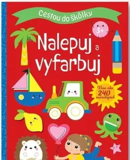 Nalepovačky, vystrihovačky, skladačky Cestou do škôlky: Nalepuj a vyfarbuj 5+