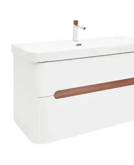 Kúpeľňový nábytok Kúpeľňová skrinka s umývadlom a batériou SAT Fusion 97,5x53x45 cm biela matná mat SATFUSION2100WUBA SATFUSION2100WUBA