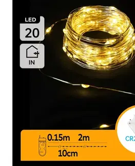 Vianočné dekorácie  B.V.  - LED  reťaz 20xLED/2x3V 2m teplá biela B10303K0W