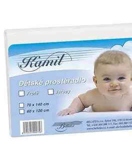 Plachty Bellatex Detské jersey prestieradlo, biela, 60 x 120 cm