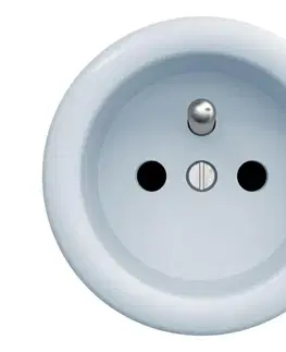 Predlžovacie káble lap - Retro domová zásuvka bez rámčeka, 230 V, modrá M/ZF