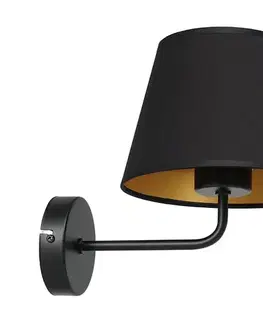Svietidlá  Nástenná lampa ARDEN 1xE27/60W/230V čierna/zlatá 3500