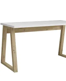 Moderné kancelárske stoly Písací stôl Iga Biely / Dub Artisan