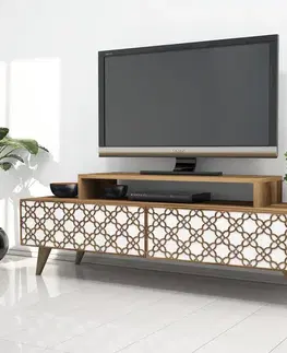 TV stolíky TV stolík City - Walnut, White