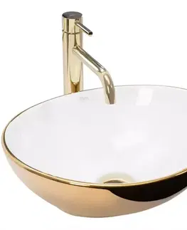 Sanitárna keramika Umývadlo na dosku Sofia Gold/White