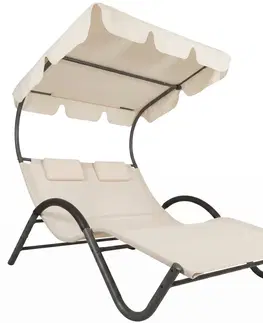 Záhradný nábytok Relaxačné lehátko pre 2 osoby Craftfield Palace,béžové