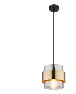 Svietidlá Globo 15560H - Luster na lanku MILEY 1xE27/60W/230V čierna/mosadz 15560H