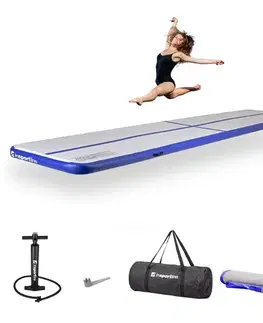 Žinenky Airtrack inSPORTline Airstunt 500x100x10 cm bielo-modrý s ručnou pumpou
