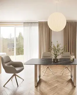 Jedálenské stoly DELIFE Jedálenský stôl Edge oválny tvar 200x100 cm keramika Laminam® Noir Desir hnedá nerezová oceľ široký