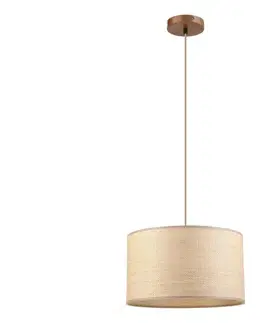 Svietidlá  Luster na lanku AIDA 1xE27/15W/230V priemer 35 cm dub/rafia LM-1.98/DĄB RUSTIK/RAFFIA 350