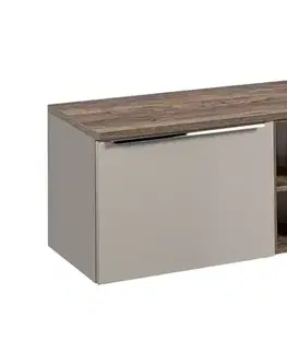 Nábytok ArtCom Kúpeľňová skrinka s doskou SANTA Fe Taupe D140/1 | 140 cm