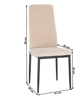 Jedálenské stoličky KONDELA Coleta Nova jedálenská stolička béžová (Velvet) / čierna