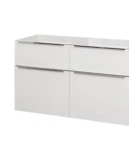 Kúpeľňový nábytok Mereo Mailo, kúpeľňová skrinka 120 cm, biela, elox AL madlo CN513SN