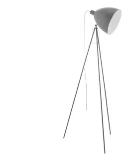 Lampy Eglo 33095 - Stojacia lampa DUNDEE 1xE27/60W/230V sivá 33095