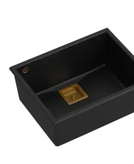 Kuchynské drezy Quadron Quadron - Granitový drez DAVID 50 Black Meď HQD5542U7-C1
