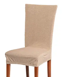Poťahy na stoličky Poťah na stoličku elastický MENČESTER capuccino TiaHome