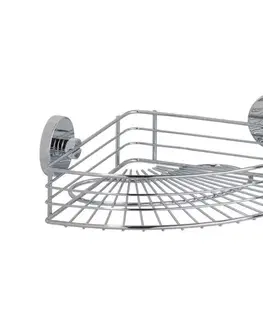 Svietidlá WENKO 20887100-Polica VACUUM-LOC RUND STAH 31x22,5 cm lesklý chróm 20887100