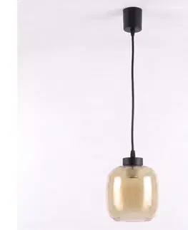 Svietidlá BRILAGI - LED luster na lanku R GLASS 1xE27/60W/230V pr. 14 cm čierna/dymová hnedá NSTK7765+TK6439A