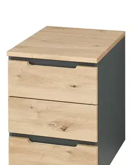 Komody a skrinky BURGON 17 skriňa ku stolu, dub Artisan / grafit