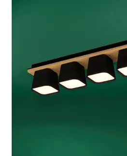 Svietidlá Eglo 390008 - Stropné svietidlo RUSCIO 4xE27/40W/230V čierna/hnedá 390008