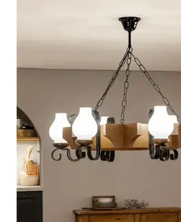 Svietidlá BRILAGI - Luster na reťazi QUEEN 6xE14/40W/230V buk/orech EX-01015