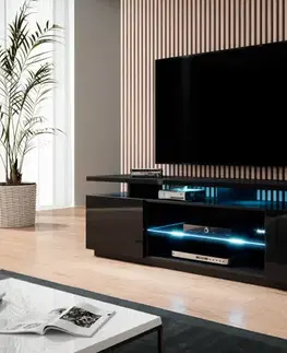 TV stolíky CAMA MEBLE Eva tv stolík čierny lesk
