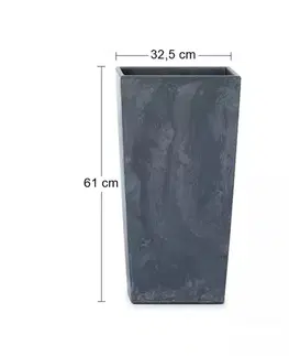 Kvetináče a truhlíky NABBI DURS325E plastový kvetináč 32,5 cm antracit