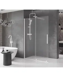 Sprchové dvere MEXEN/S - Velar Sprchová zástena posuvná Walk-in 130 x 200, dekor 8 mm, biela 871-130-000-33-20