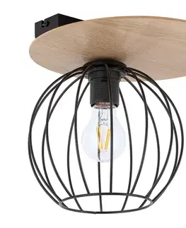 Svietidlá  Prisadený luster CYBER 1xE27/60W/230V drevo/čierna 32354