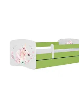 Postele pre dievčatá Detská Posteľ. Babydreams+Sz+M zelená 80x160 Kôň