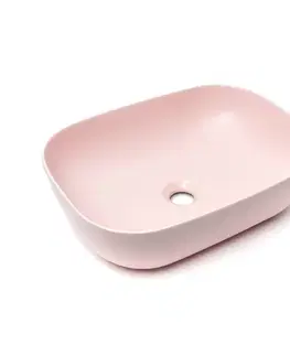 Umývadlá Umývadlo na dosku SAT Infinitio 45,5x32,5 cm ružová mat bez prepadu SATINF4532PM SATINF4532PM